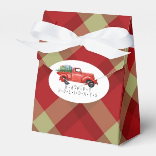 Holiday Red Pick Up Truck Favor Box