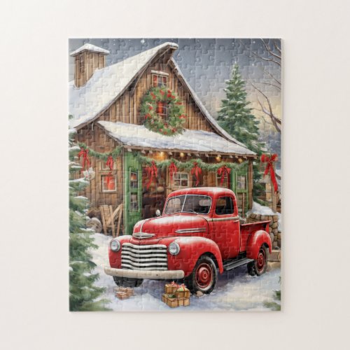 Holiday Red Truck Game Puzzle 