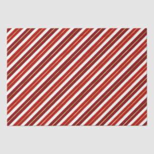 Holiday Red, White and Gold Foil Christmas Stripes Tissue Paper