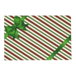 Holiday Red White &amp; Green Candy Cane Stripe Placemat at Zazzle