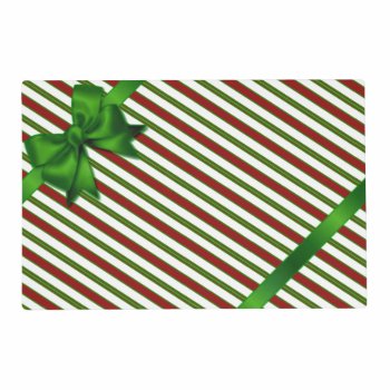 Holiday Red White & Green Candy Cane Stripe Placemat by Zhannzabar at Zazzle