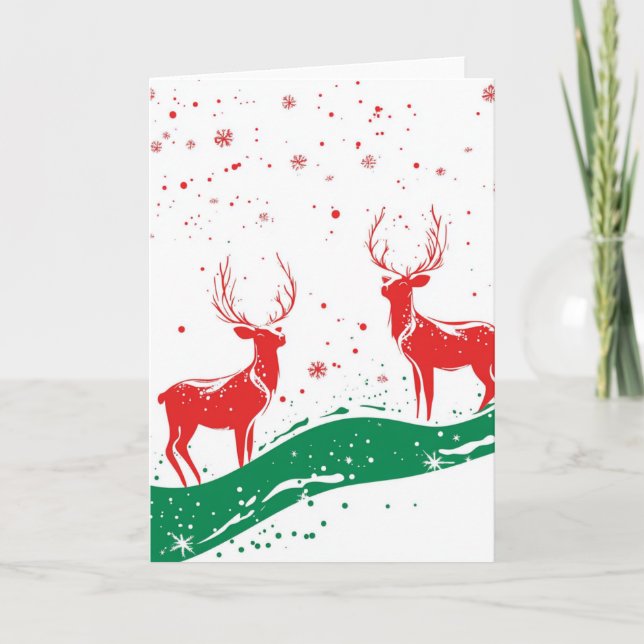 HOLIDAY REINDEER #1 THANK YOU CARD (Front)