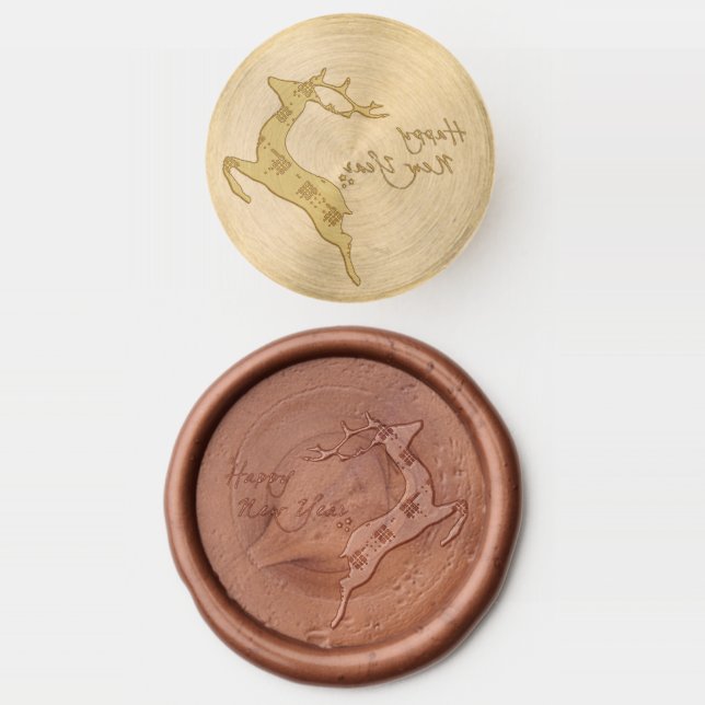 Holiday Reindeer , 2024 Magic Wax Seal Stamp (Stamped)