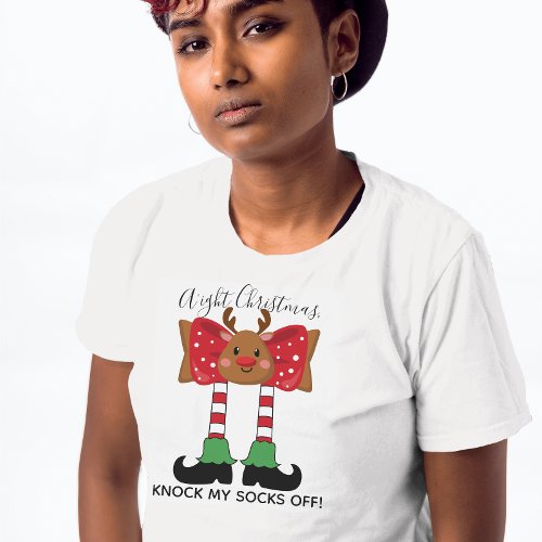 Holiday Reindeer Bow Knows Christmas T_Shirt