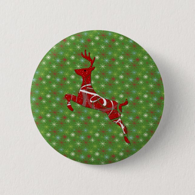 Holiday Reindeer Button (Front)