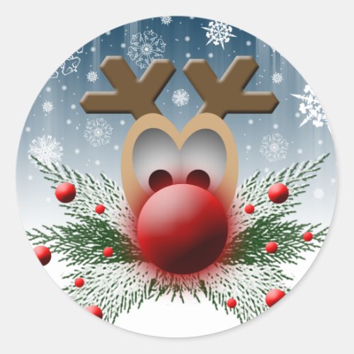 Holiday Reindeer Christmas Card Envelope Seals