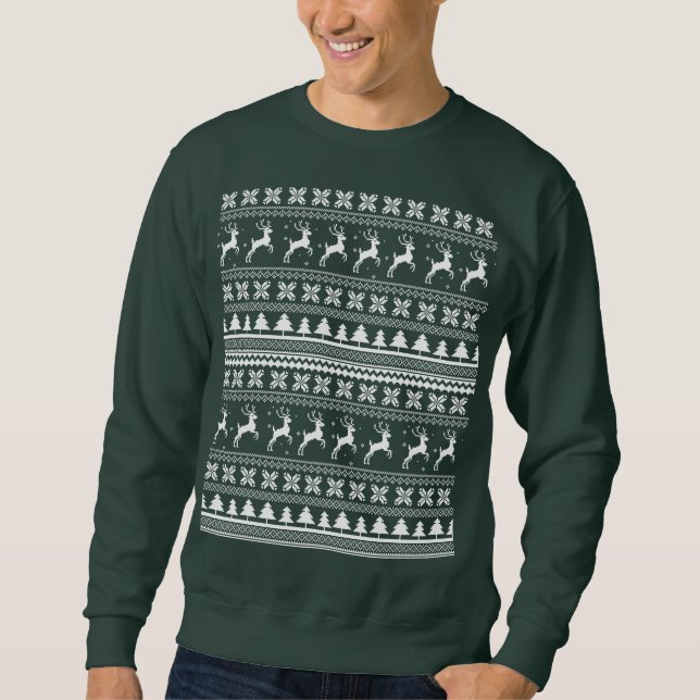  Holiday Reindeer Christmas Sweater Pattern (Front)
