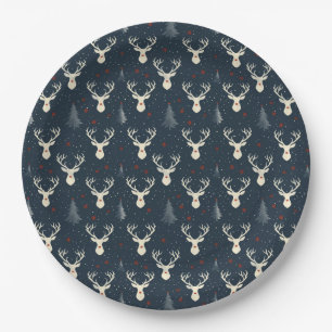 Holiday Reindeer, Christmas Tree, Snowflake Paper Plates
