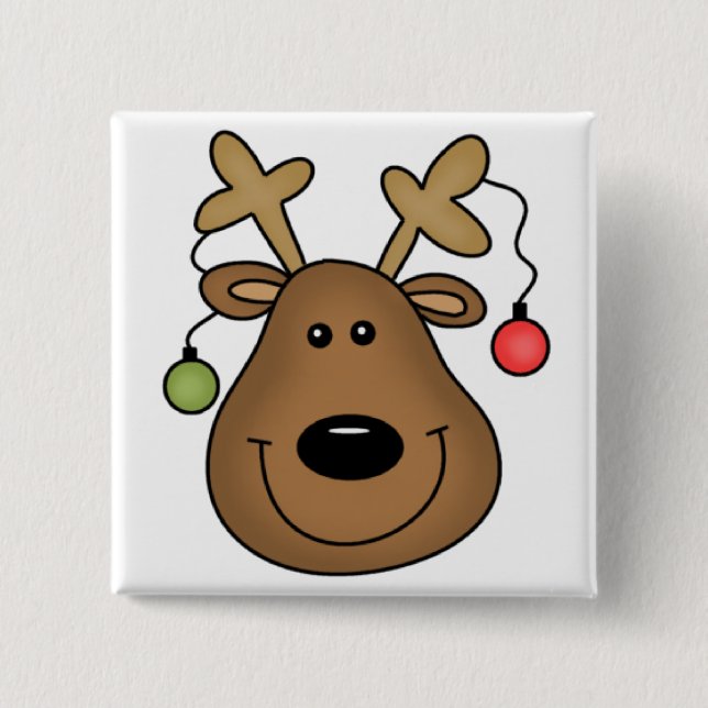 Holiday Reindeer Tshirts and Gifts Button (Front)