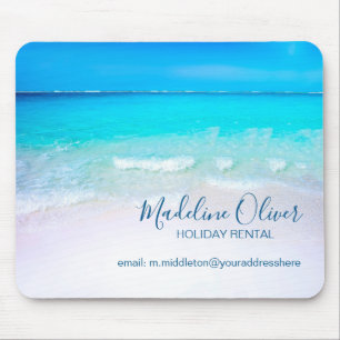 Holiday Rental Blue Ocean Sky Information Mouse Pad