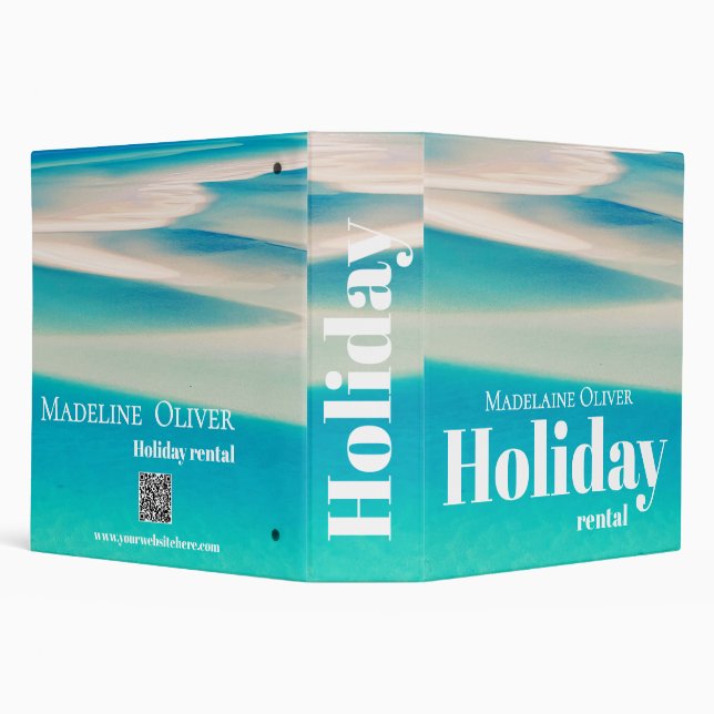 Holiday Rental Guest Information Ocean Beach 3 Ring Binder (Background)