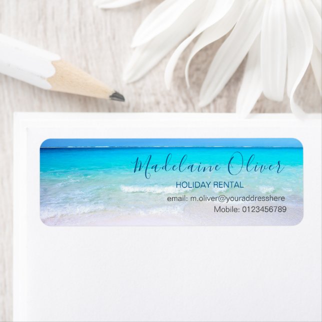 Holiday Rental Ocean Beach Sea Business Label (Insitu)