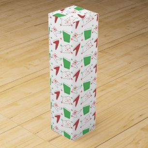 Holiday Retro Atomic Pattern on green Wine Box