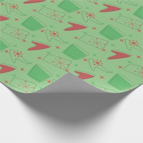 Holiday Retro Atomic Pattern Wrapping Paper