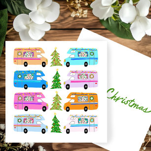 Holiday Retro RV Motorhomes Xmas Christmas Card