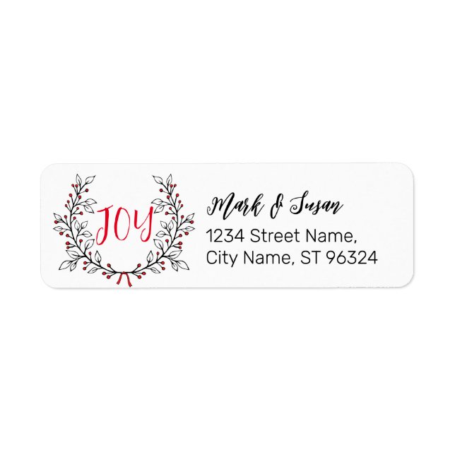 Holiday Return Address Sticker (Front)