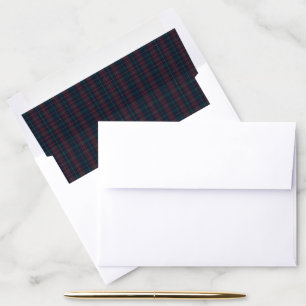 Holiday Rich Plaid Deep Navy Forest Green Burgundy Envelope Liner