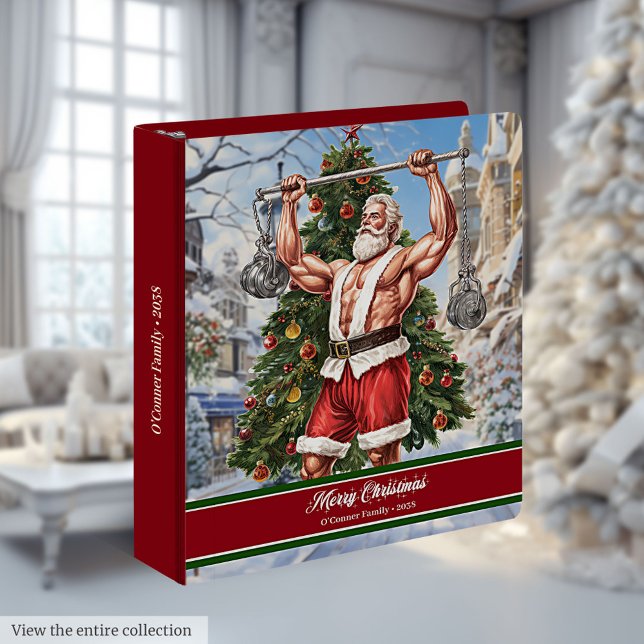 Holiday Ring Binder Bodybuilder Santa Claus Album (Holiday Ring Binder Bodybuilder Santa Claus Album)