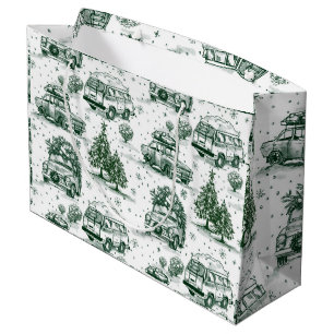 Holiday Road Trip Christmas Gift Bag green