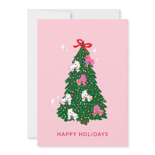 Holiday Roller Skate Ornaments Christmas Tree  Card