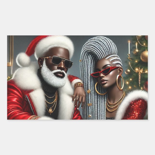 Holiday Royalty Rectangular Sticker (Front)