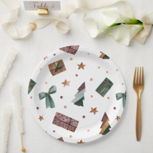 Holiday Rustic Christmas Tree Paper Plates