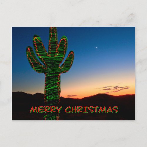 Holiday Saguaro Cactus Christmas Card