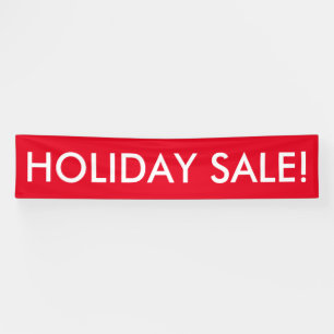 Holiday Sale customizable red white banner