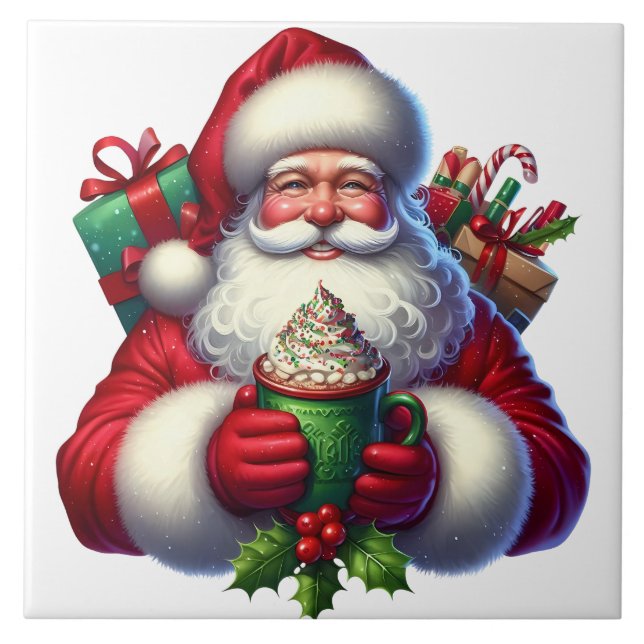 Holiday Santa Ceramic Tile (Front)
