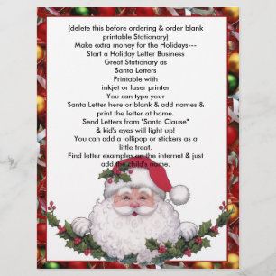 Holiday Santa Letterhead Letter Christmas Business