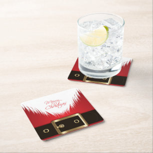 Holiday Santa Paper Coaster Set