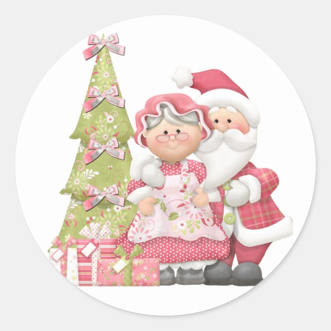 Holiday Santa sticker envelope seal Christmas (Front)
