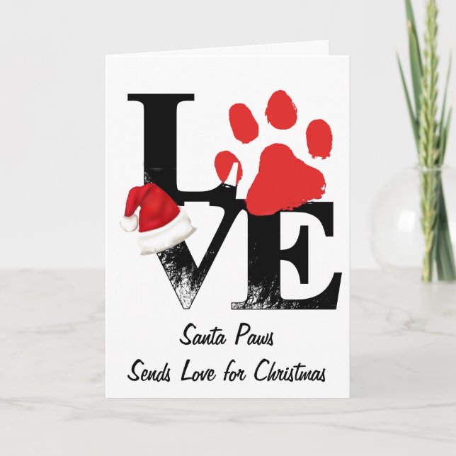 Holiday Santapaws -Paw Print in Christmas LOVE (Front)