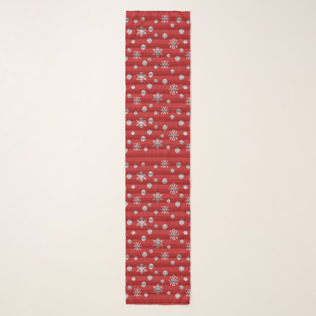 Holiday Scarves Classic Christmas Knit Print Scarf (Front)