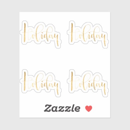 Holiday Script Gold Typography Sticker