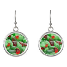 Holiday seaglass earrings