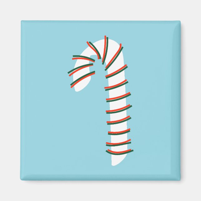 Holiday Season Artistic Candy Cane Magnet (Front)