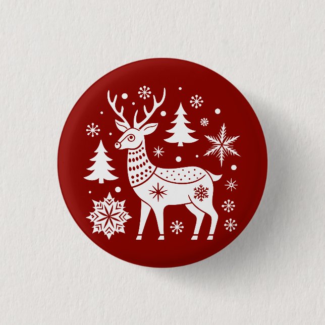 Holiday Season Christmas Theme Gift Button (Front)