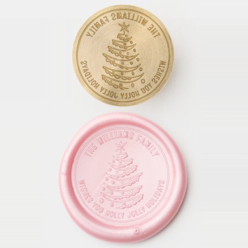 Holiday Season Christmas Tree With Decorations Wax Seal Stamp