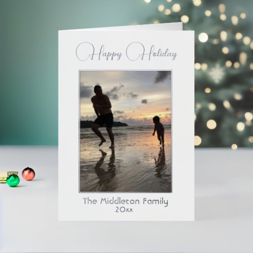 Holiday Season Family Photo Elegant Greeting