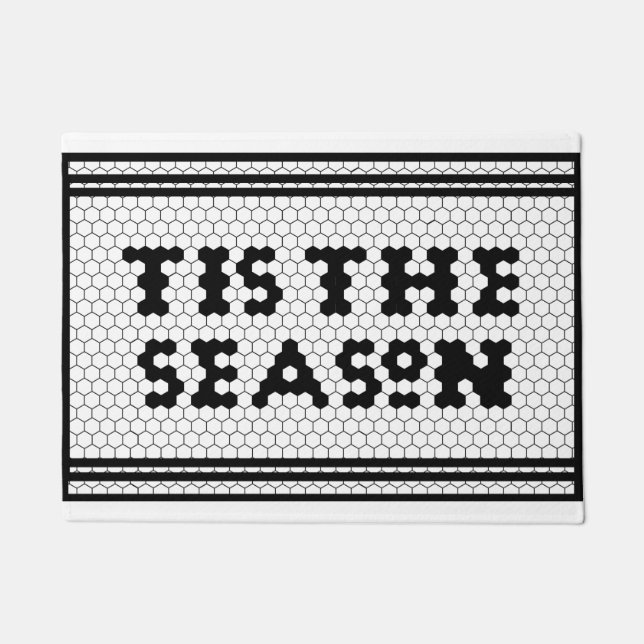 Holiday Season Farmhouse Tile Design Doormat (Front)