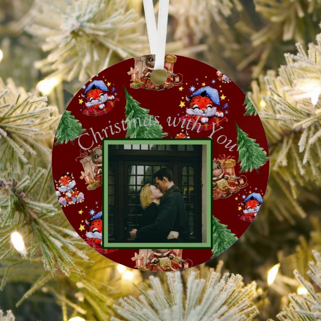 Holiday Season Photo Metal Ornament (Insitu)