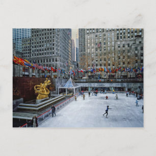 Holiday Season Rockefeller Skating Rink Postcard