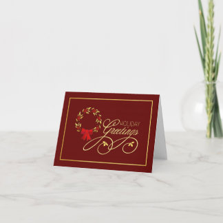 Holiday Season's Greetings - Christmas Wreath Card