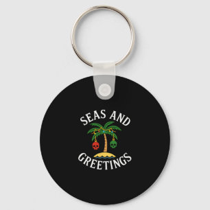 Holiday Seasons Greetings Pun Pirate Saying Cruise Keychain