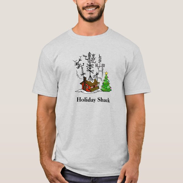 Holiday Shack Ham Radio Christmas T-Shirt (Front)