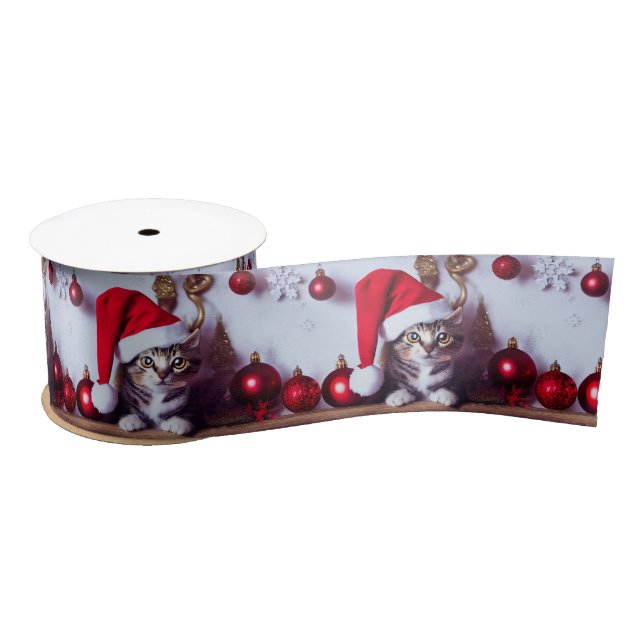 Holiday Shelf Kitty - Christmas Cat Ribbon (Spool)
