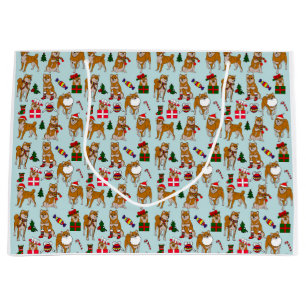 Holiday Shiba Inu Large Gift Bag