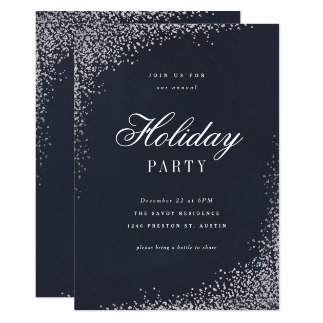 Holiday Shine Faux Foil Party Invitation