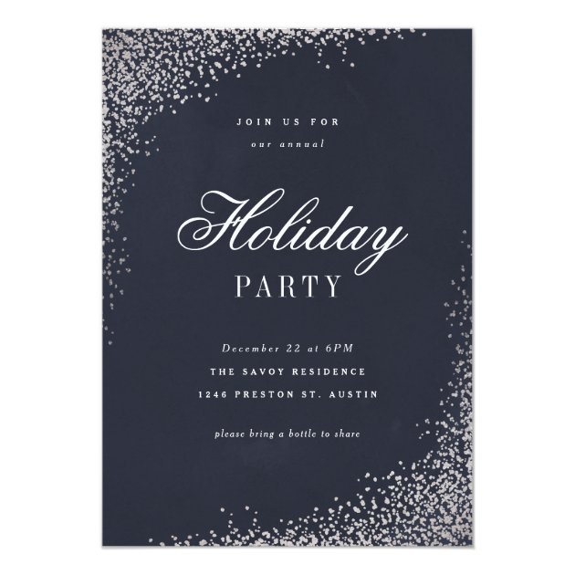 Holiday Shine Faux Foil Party Invitation